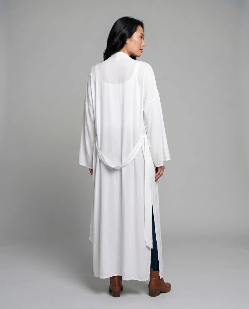 Damen weites Strandkleid mit fließendem Schnitt und luxuriösen Ärmeln