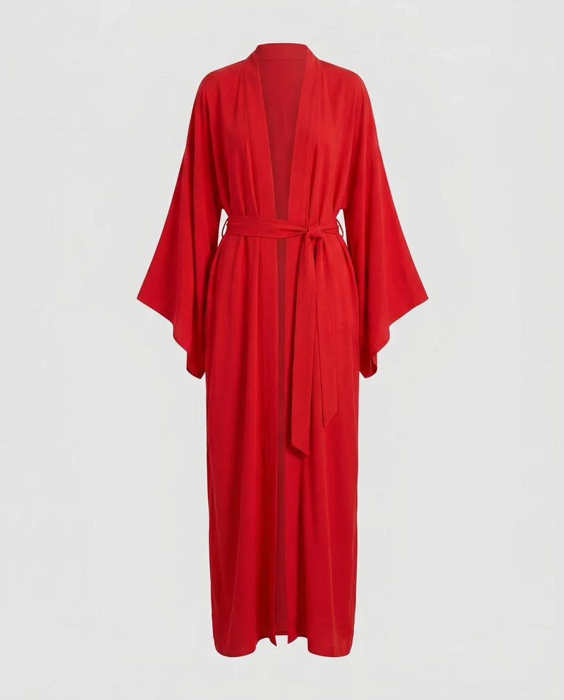 Damen weites Strandkleid mit fließendem Schnitt und luxuriösen Ärmeln