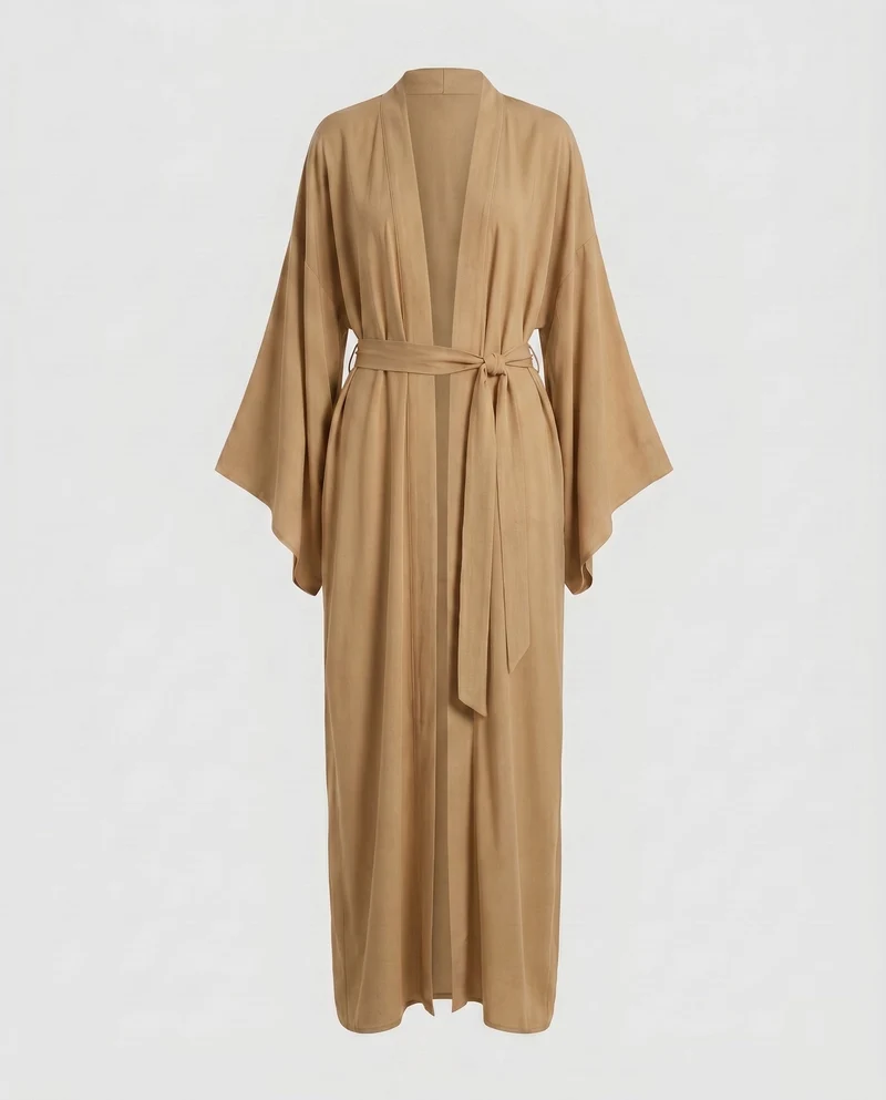 Damen weites Strandkleid mit fließendem Schnitt und luxuriösen Ärmeln