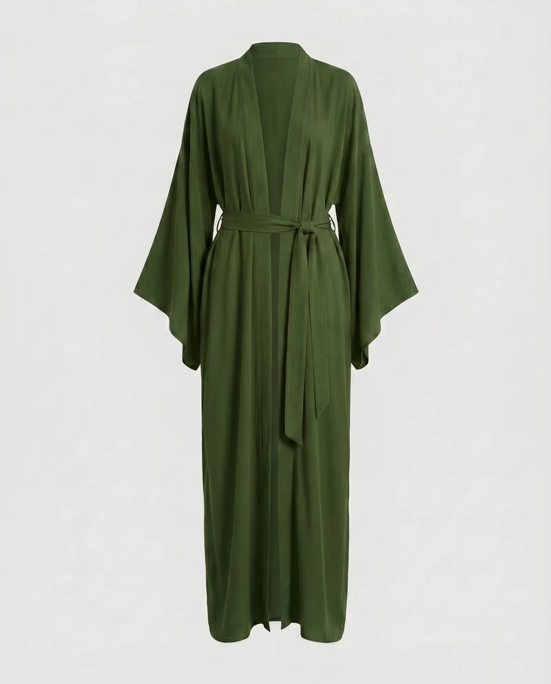 Damen weites Strandkleid mit fließendem Schnitt und luxuriösen Ärmeln