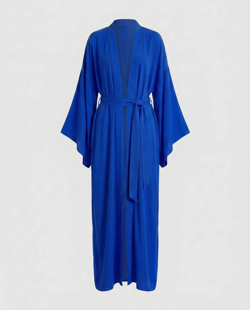 Damen weites Strandkleid mit fließendem Schnitt und luxuriösen Ärmeln