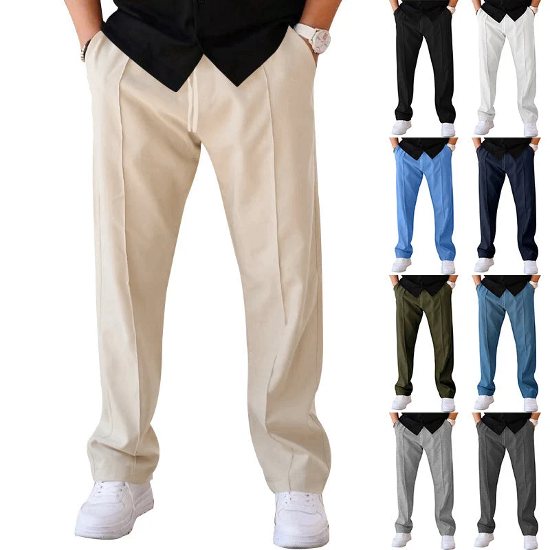 Herren nan Jogginghose in Chino-Optik mit Bügelfalte und Tunnelzug