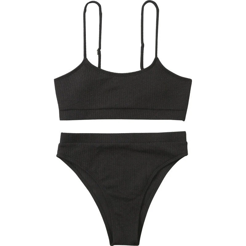 Damen Triangel-Bikini mit strukturierter Textur
