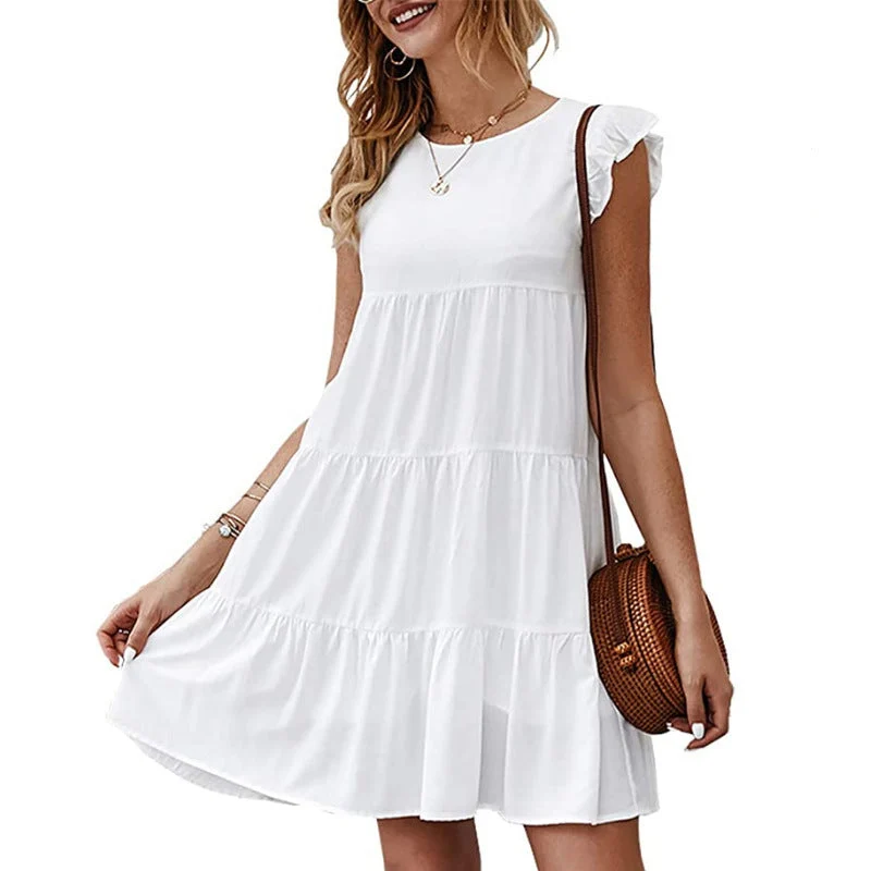 Damen Sommerkleid mit Rüschendetails und lässigem Schnitt