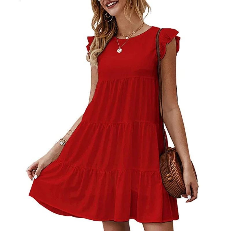 Damen Sommerkleid mit Rüschendetails und lässigem Schnitt