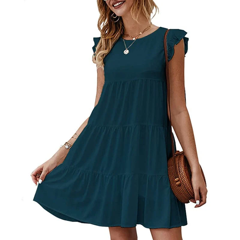 Damen Sommerkleid mit Rüschendetails und lässigem Schnitt