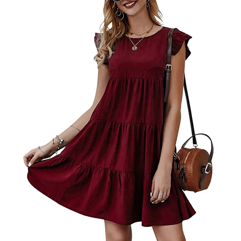 Damen Sommerkleid mit Rüschendetails und lässigem Schnitt
