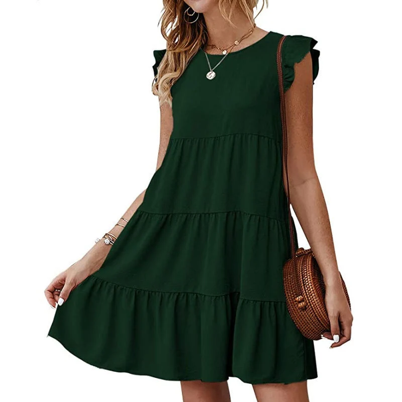 Damen Sommerkleid mit Rüschendetails und lässigem Schnitt