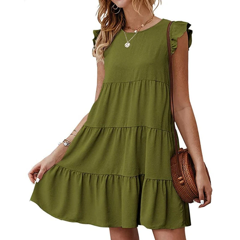 Damen Sommerkleid mit Rüschendetails und lässigem Schnitt