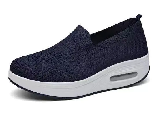 Damen Slip-On Sneakers mit atmungsaktivem Obermaterial und stoßdämpfender Sohle