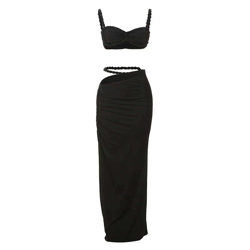 Damen Oberteil und Maxi Rock Set