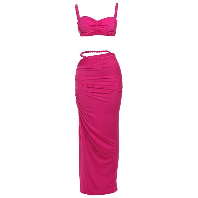 Damen Oberteil und Maxi Rock Set