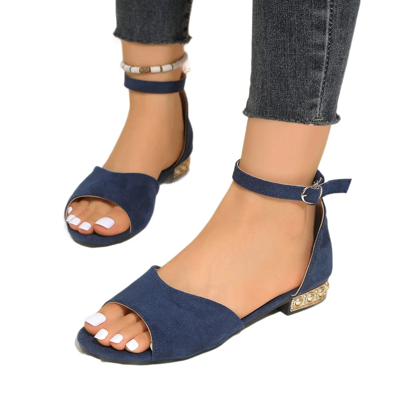 Damen Offene Riemchen-Sandalen mit angenehmem Fußbett