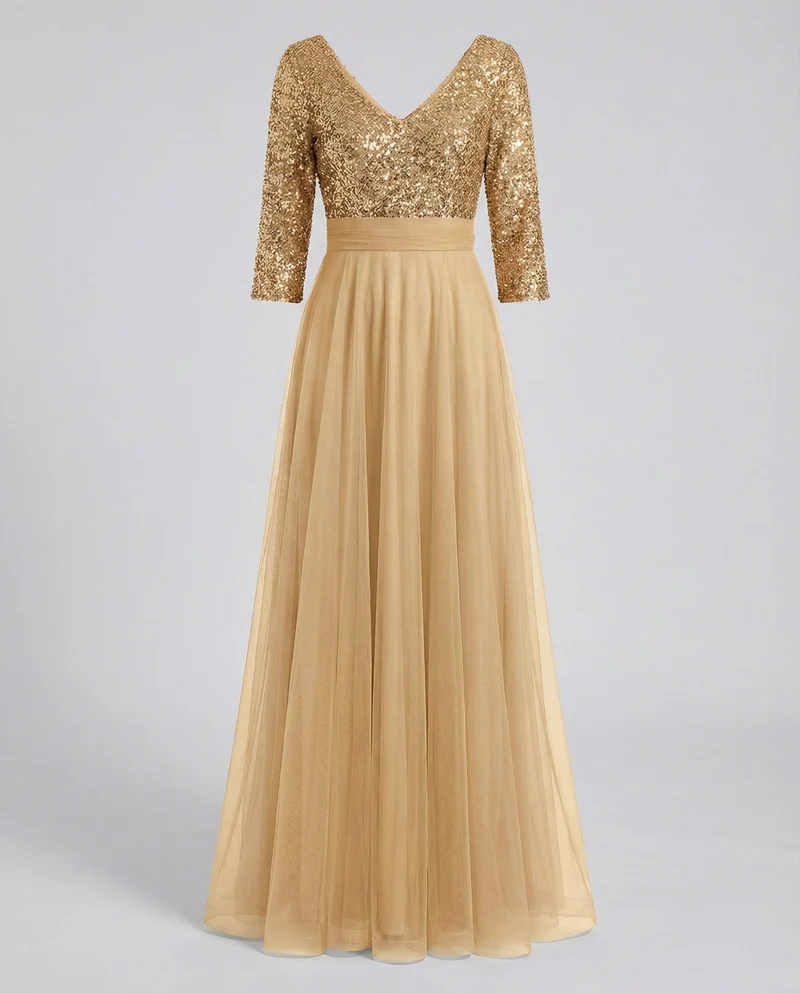 Damen schillerndes Abendkleid mit Tüllrock