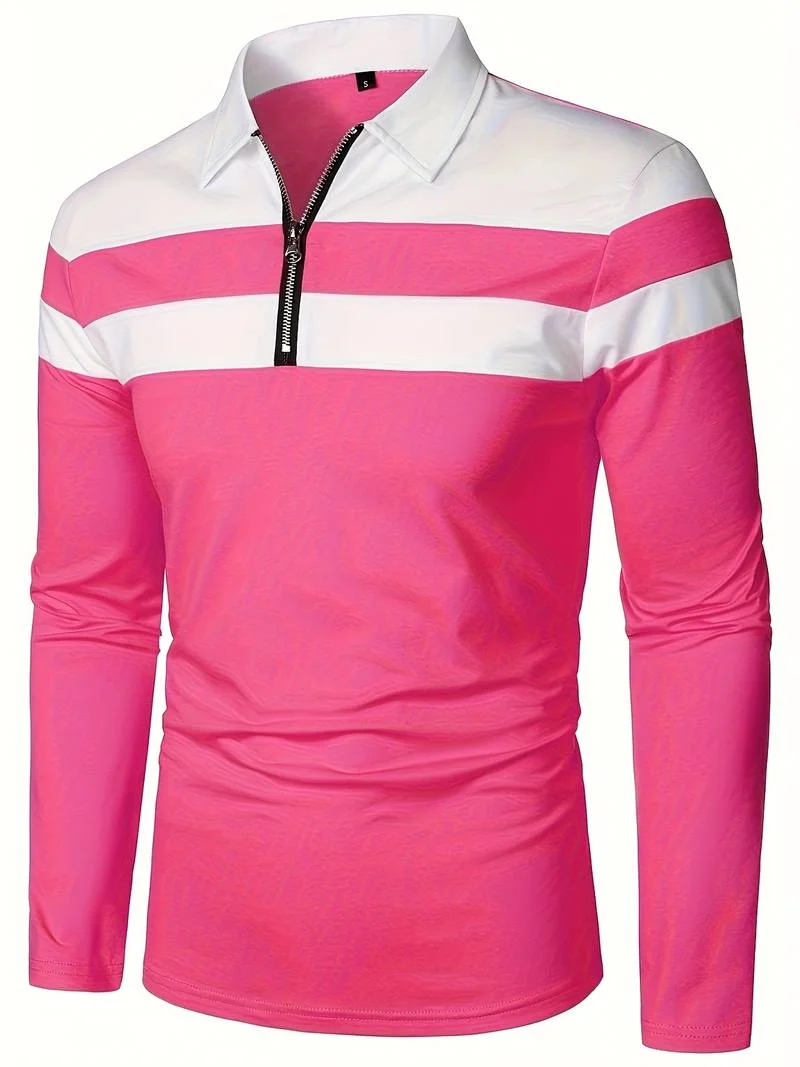 langärmliges poloshirt mit reißverschluss
