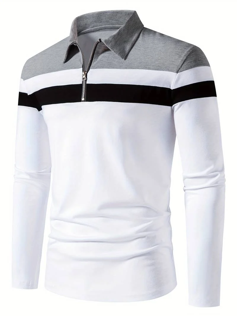 langärmliges poloshirt mit reißverschluss