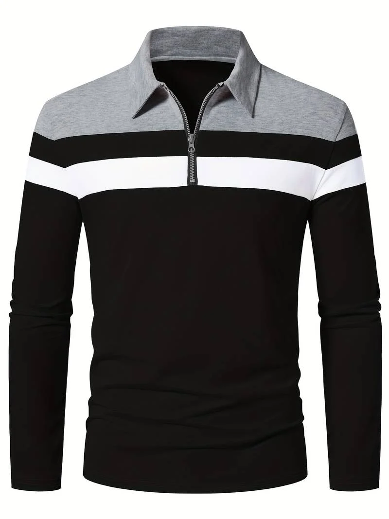 langärmliges poloshirt mit reißverschluss