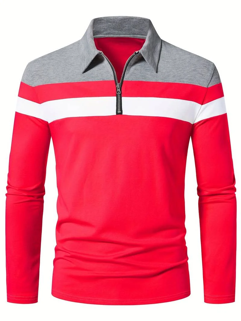 langärmliges poloshirt mit reißverschluss
