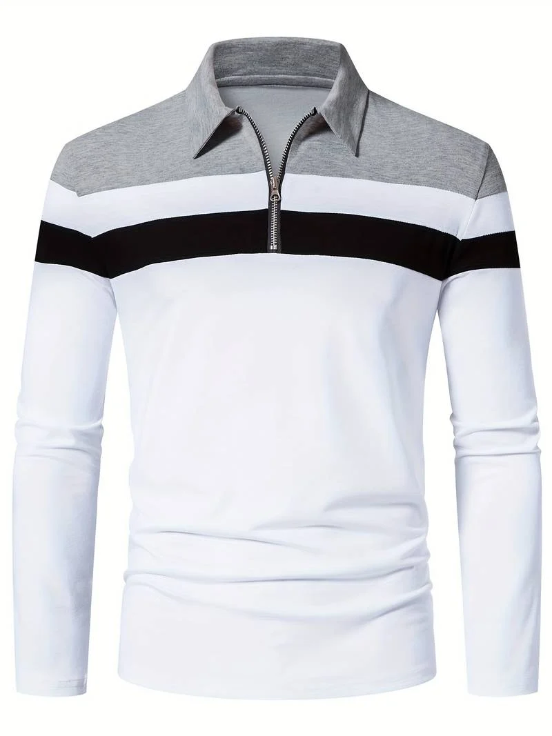 langärmliges poloshirt mit reißverschluss