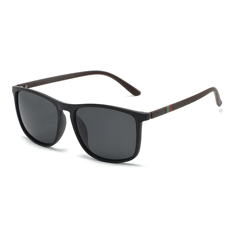 Nord Taschen | UV-Schutz quadratische polarisierte Sonnenbrille mit großem Rahmen