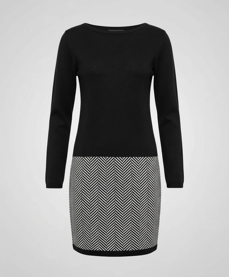 Schickes Hahnentritt Kleid Damen