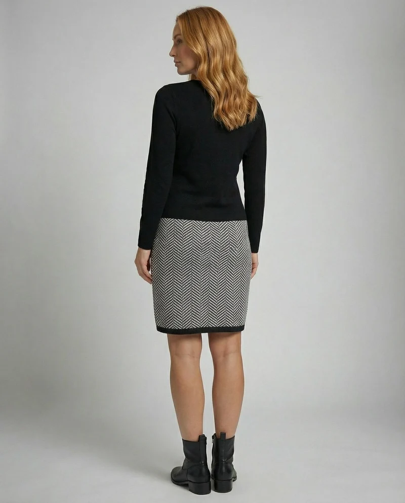 Schickes Hahnentritt Kleid Damen