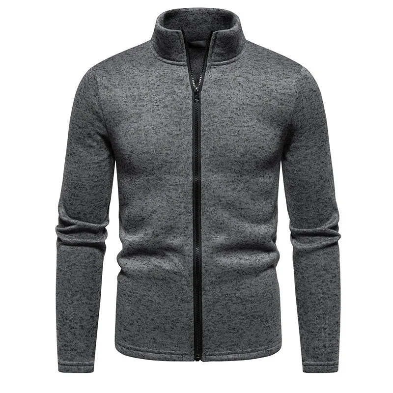 Herren Fleecejacke mit hoher Stehkragen und durchgehendem Reißverschluss