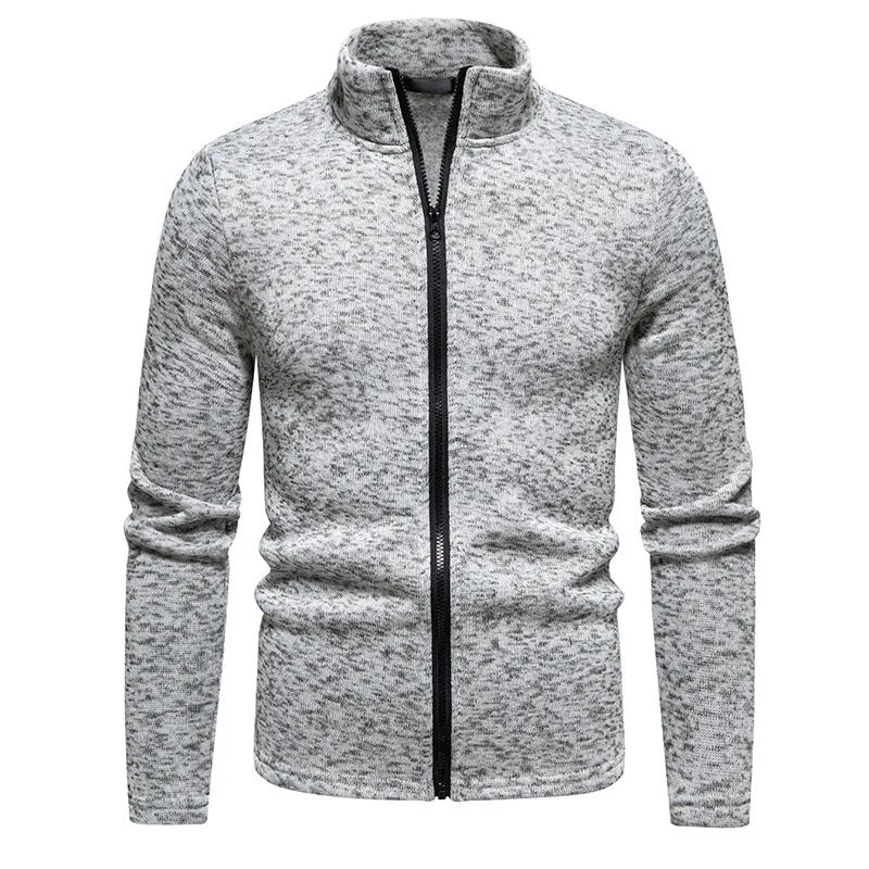 Herren Fleecejacke mit hoher Stehkragen und durchgehendem Reißverschluss