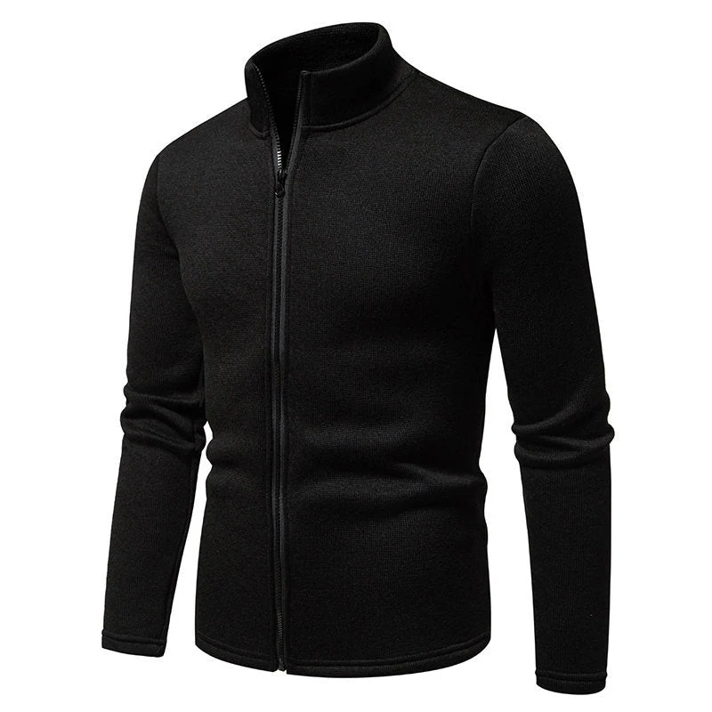 Herren Fleecejacke mit hoher Stehkragen und durchgehendem Reißverschluss
