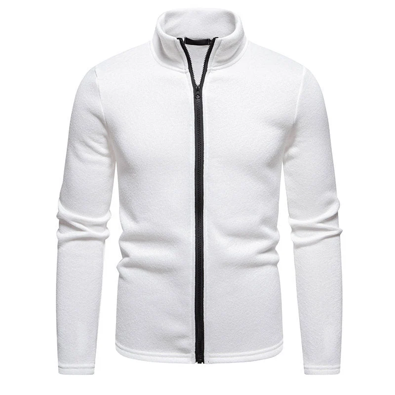 Herren Fleecejacke mit hoher Stehkragen und durchgehendem Reißverschluss