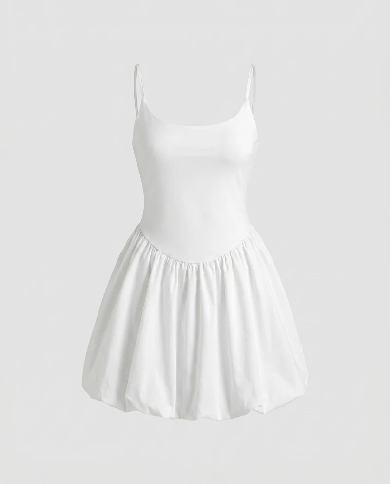 Damen nan figurnahes Trägerkleid mit integriertem Bustier und voluminösem Ballonrock