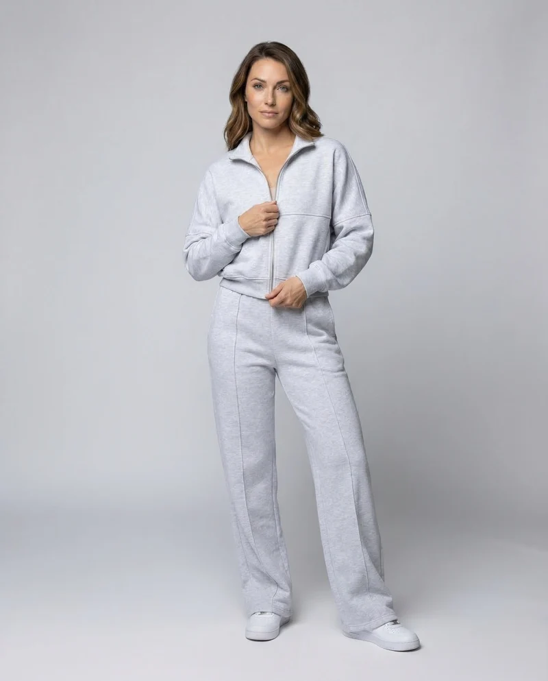 Damen Freizeitanzug Sweat-Palazzohose