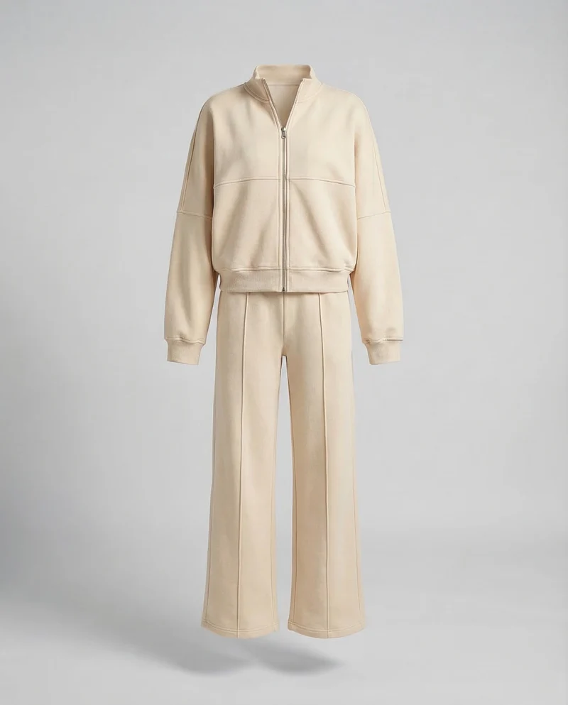 Damen Freizeitanzug Sweat-Palazzohose