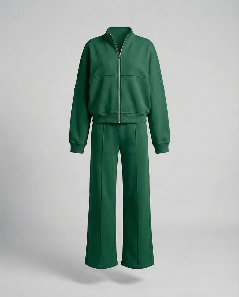 Damen Freizeitanzug Sweat-Palazzohose