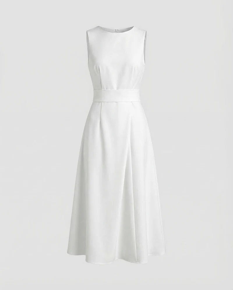 Damen Midikleid Asymmetrische Drapierung