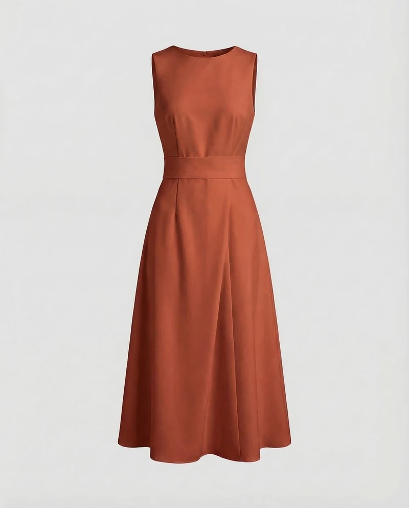 Damen Midikleid Asymmetrische Drapierung