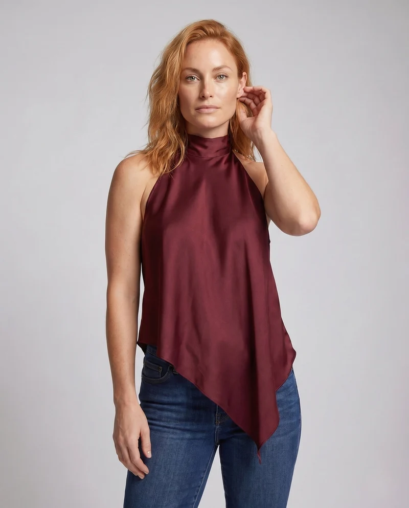 Damen asymmetrisches Tank-Top aus hochwertiger Viskose