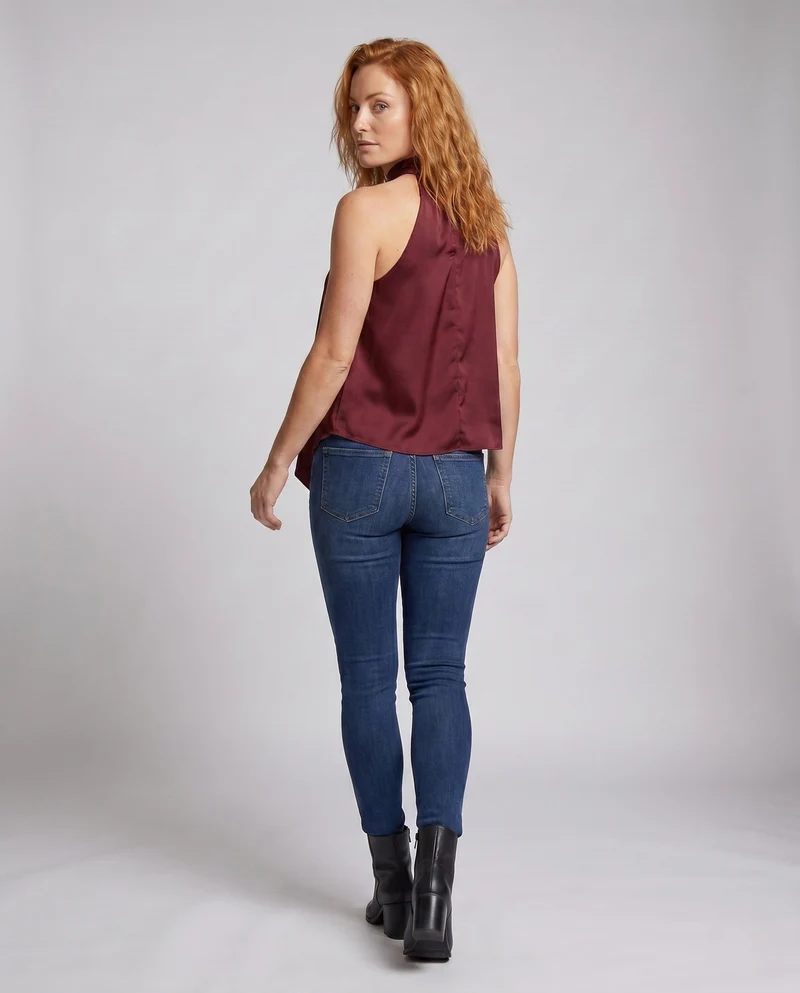 Damen asymmetrisches Tank-Top aus hochwertiger Viskose