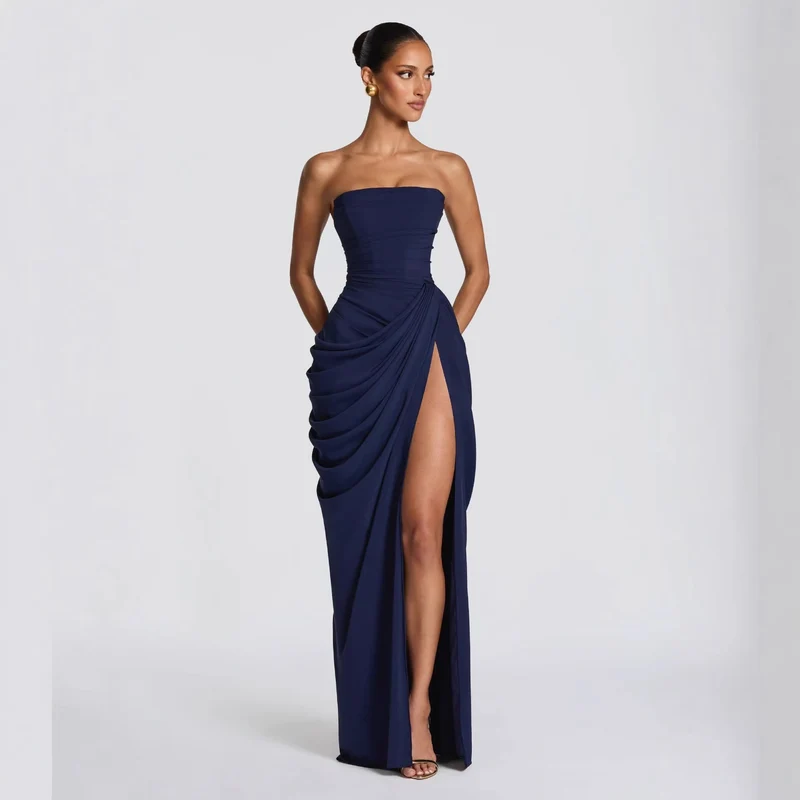 Damen Elegantes Abendkleid mit Off-Shoulder-Design und Fließendem Cape