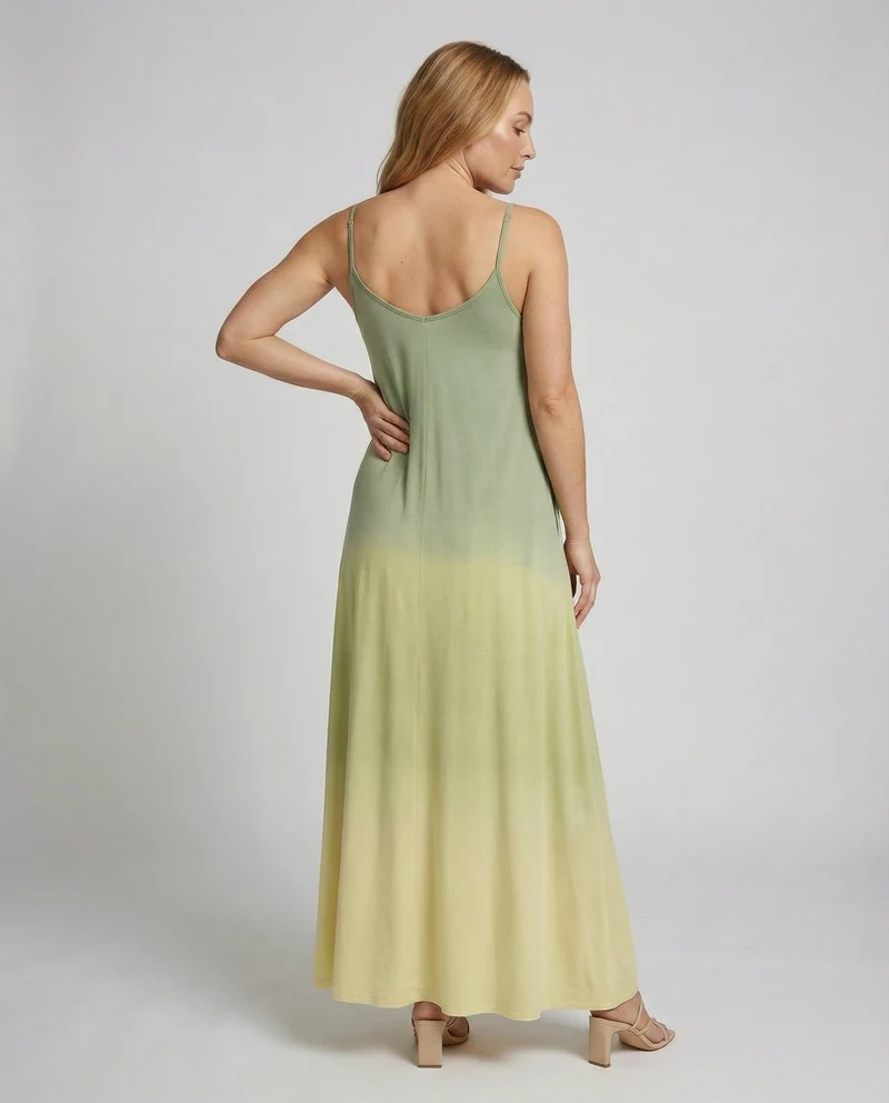 Damen A-Linien Maxikleid mit Spaghettiträgern