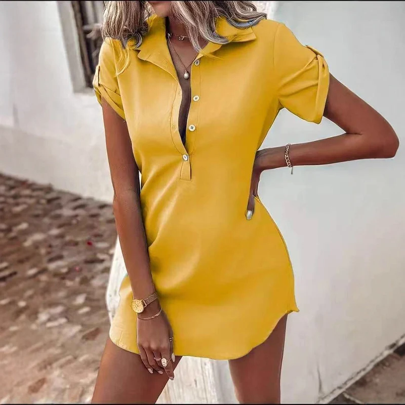 Damen Poloshirt-Kleid im Casual-Look mit Knopfleiste Nord Taschen