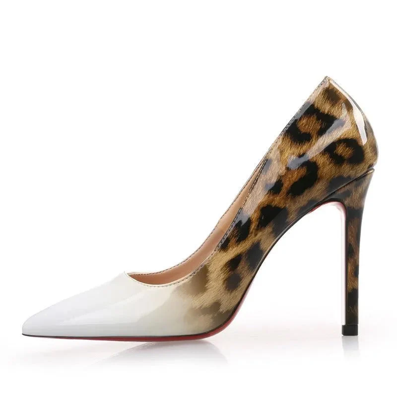 Leopard Print Lace High Heels For Women