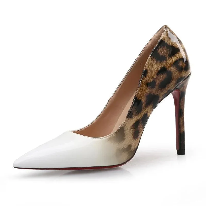 Leopard Print Lace High Heels For Women