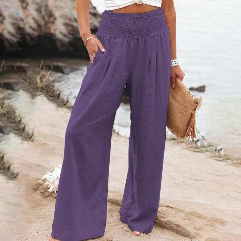 Nord Taschen | Lässige Weite Leinenhose für Frauen