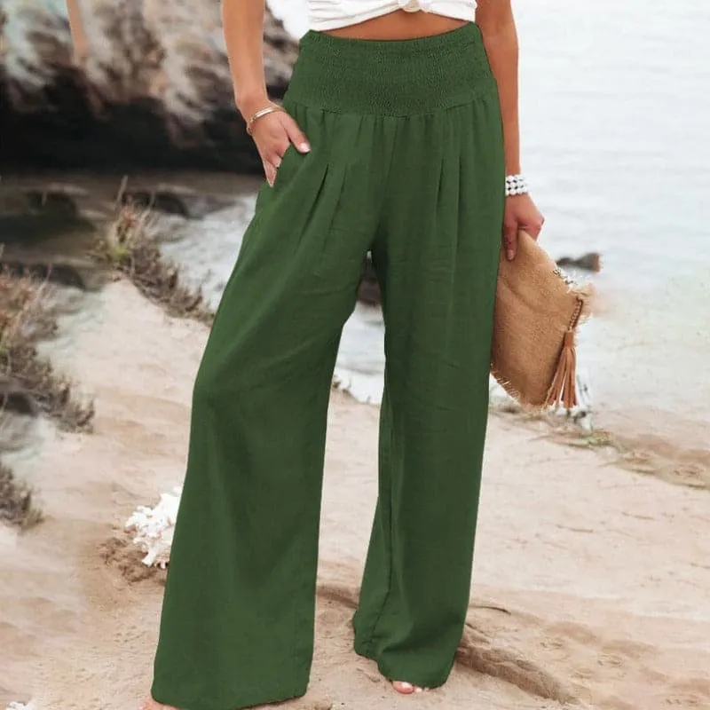 Nord Taschen | Lässige Weite Leinenhose für Frauen