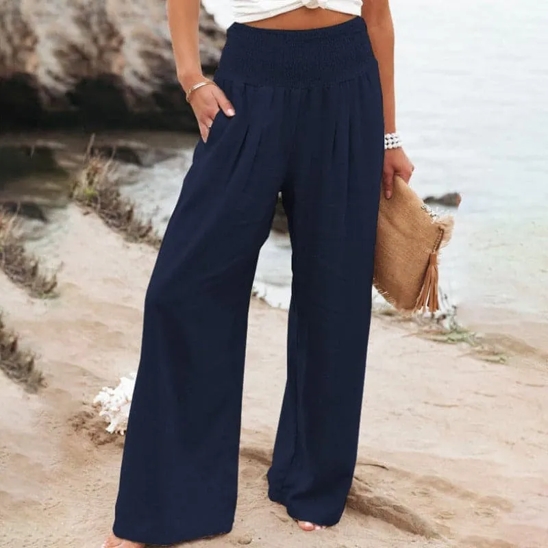 Nord Taschen | Lässige Weite Leinenhose für Frauen