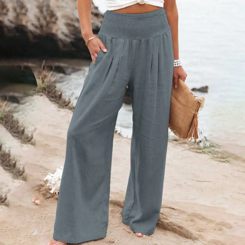 Nord Taschen | Lässige Weite Leinenhose für Frauen
