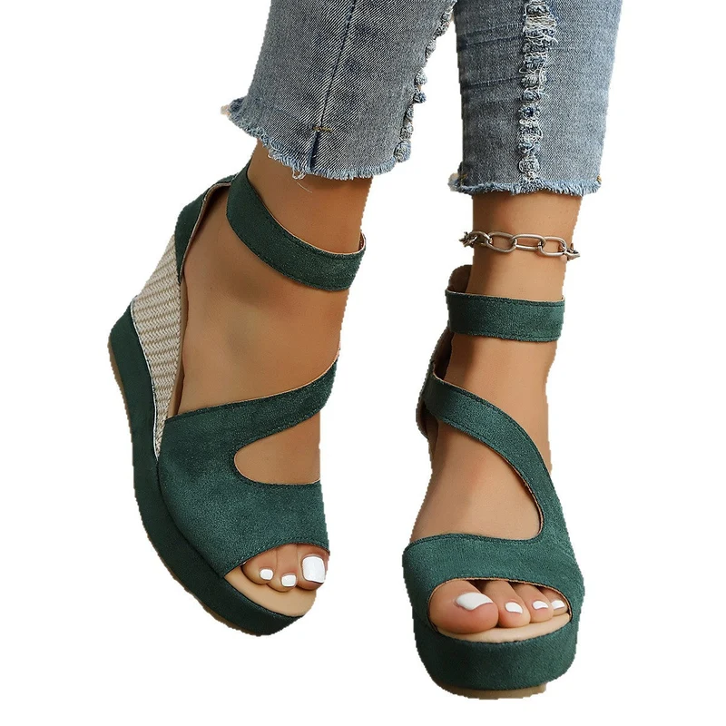 Damen Wedge-Sandalen mit flexiblem Riemendesign und bequemer Sohle