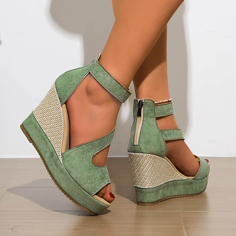 Damen Wedge-Sandalen mit flexiblem Riemendesign und bequemer Sohle