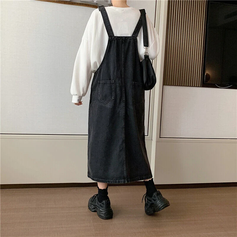 Lässiges Jeans-Latzkleid mit Vordertasche - Arvani